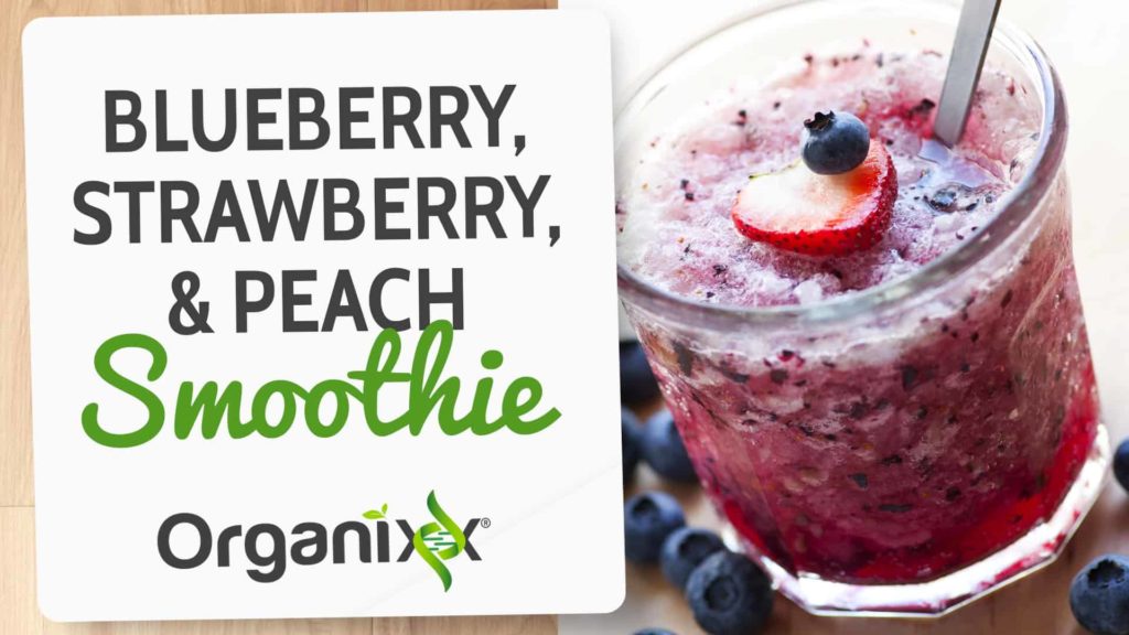 Blueberry, Strawberry & Peach Summer Smoothie