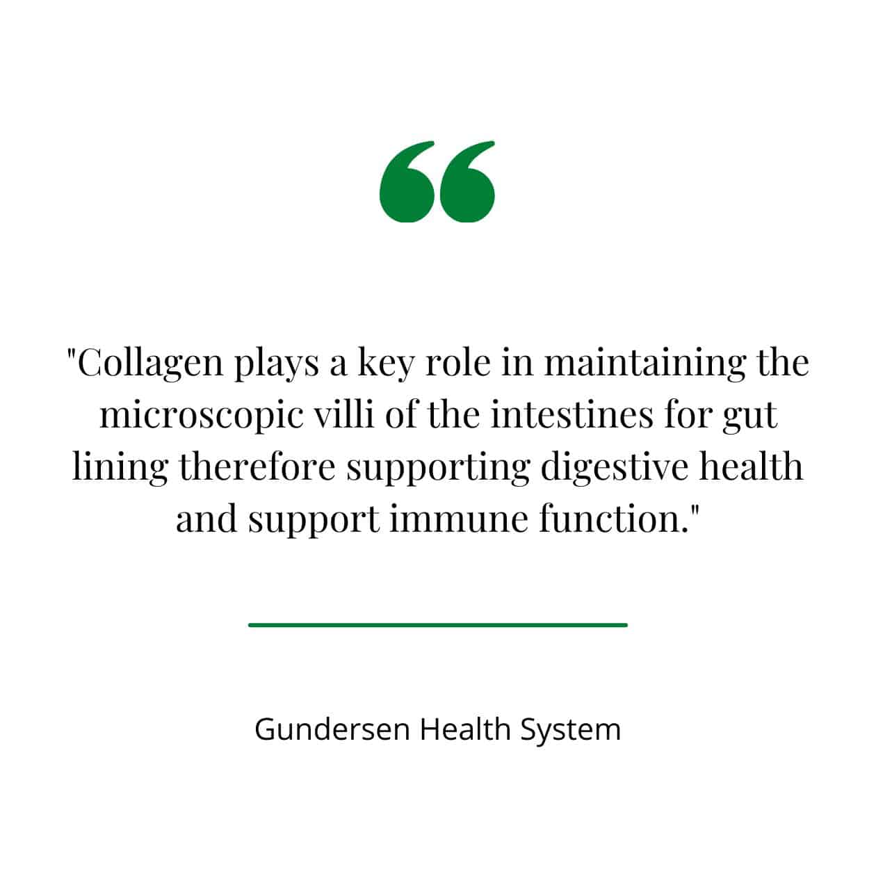Collagen for digestive health quote from Gundersen Health System.