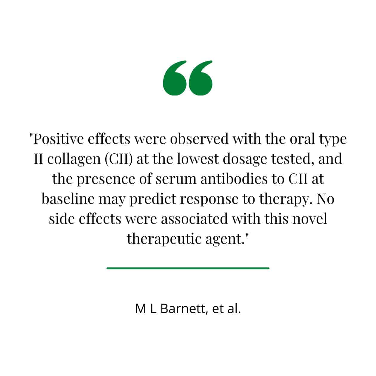Collagen for rheumatoid arthritis quote from PubMed published study.