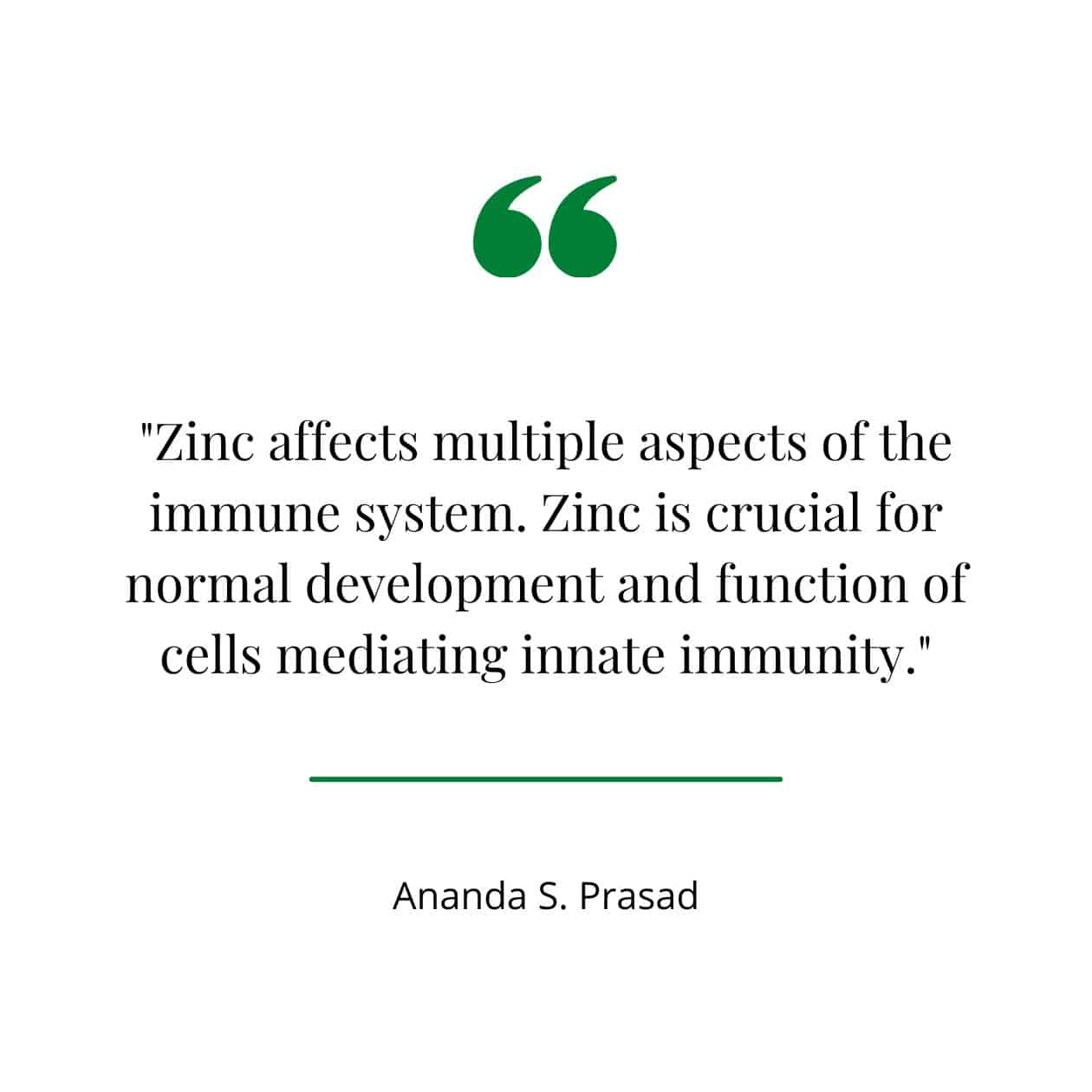 Zinc for immune health quote.