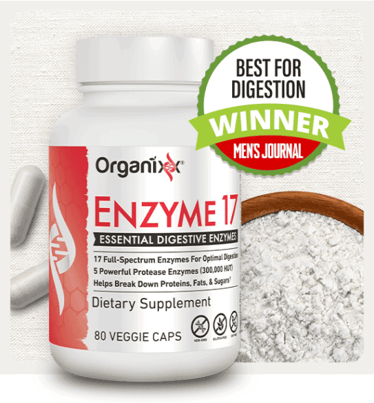 Aid Your Digestion with 17 Enzymes  to Increase Metabolism of Carbs, Fat,  and Protein