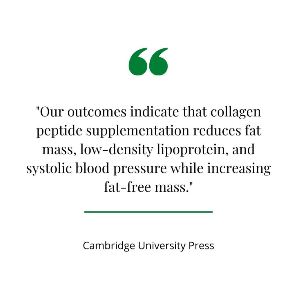 Collagen and blood pressure quote from Cambridge.