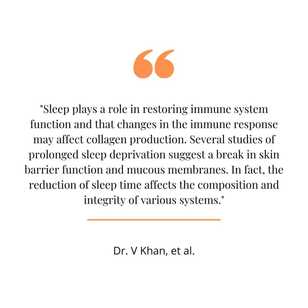Collagen and benefits of sleep, a quote from a study.