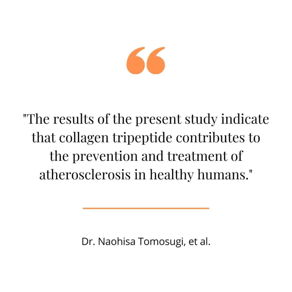 Collagen benefits on heart health, a quote from a study.