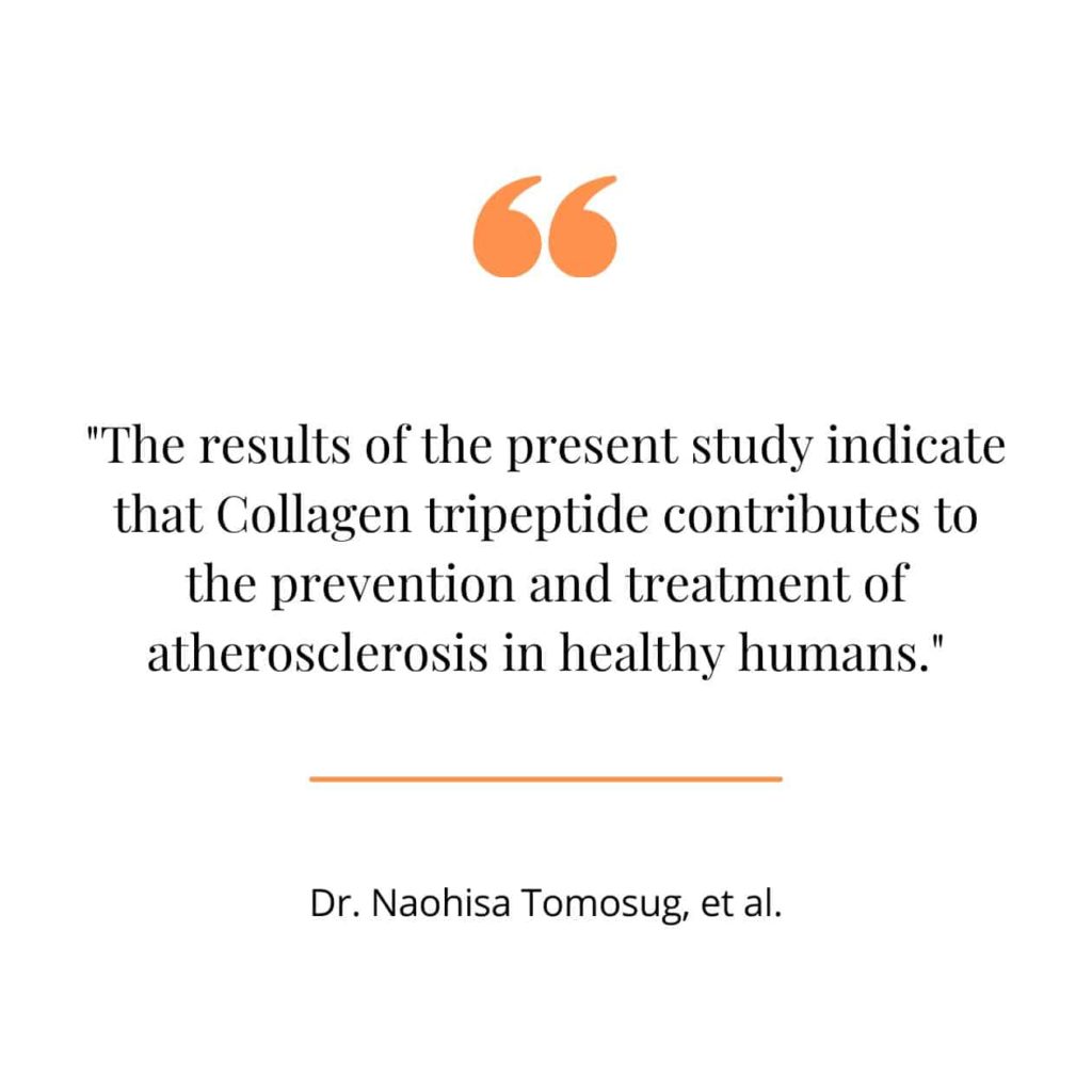 Collagen benefits on heart health, a quote from a study.