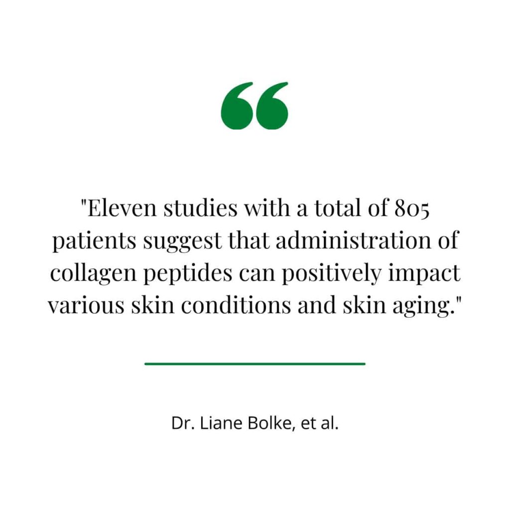 Collagen benefits on skin, a quote from a study.