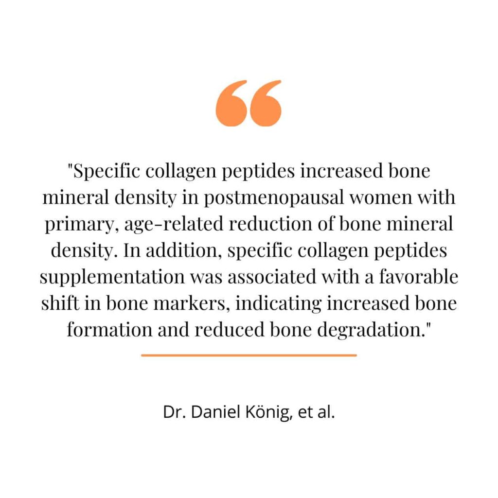 A quote from a study on collagen and bone density.