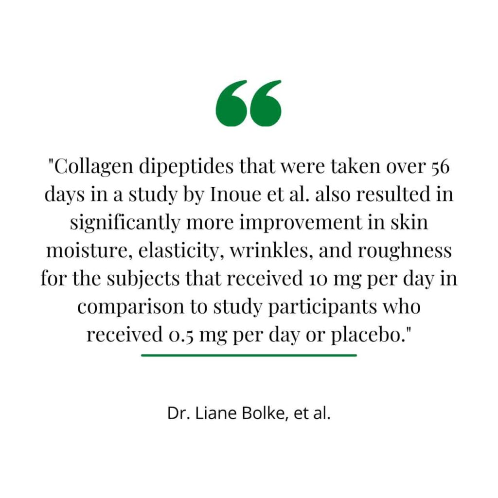 Effects of collagen dipeptides, a quote from a study.