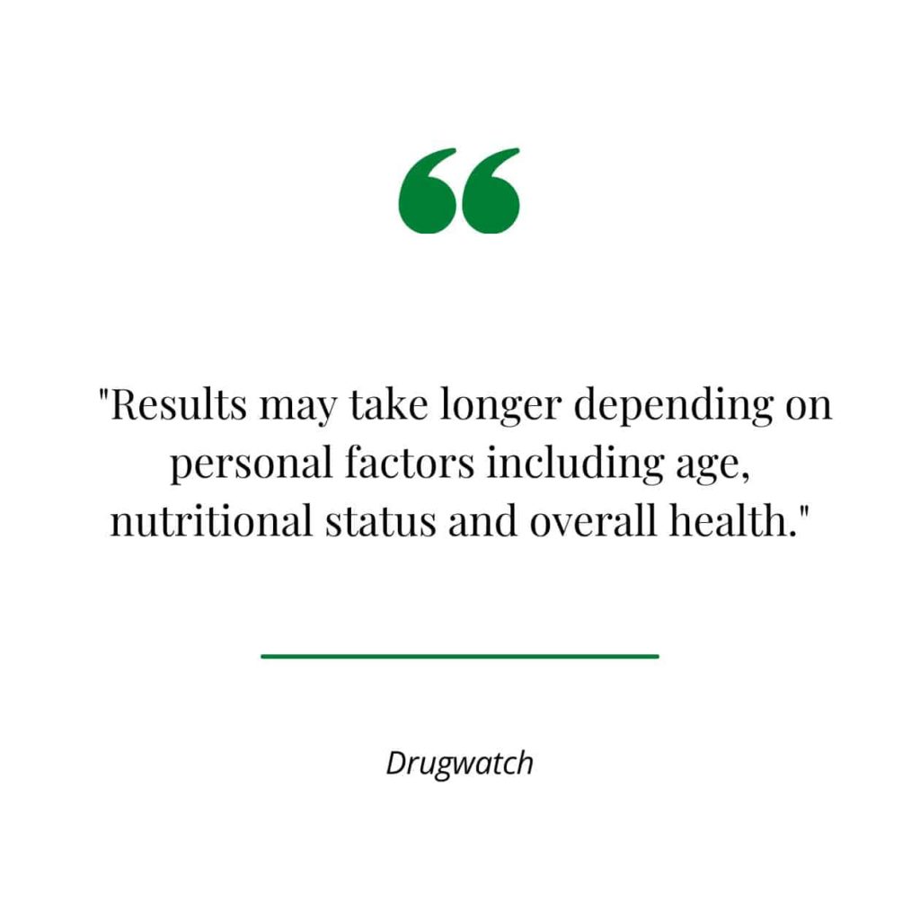 Collagen results, a quote from a study.