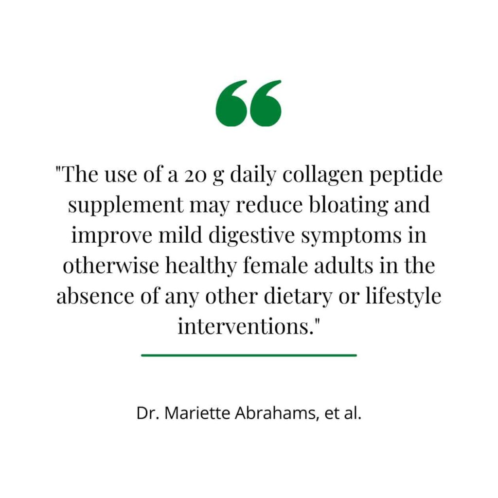 Collagen effect on digestive health.