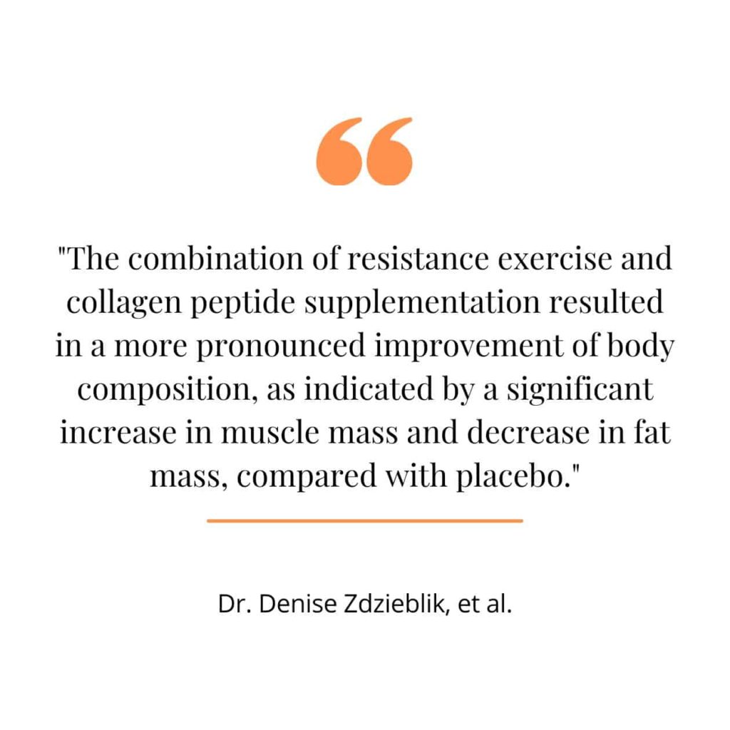 Collagen benefits on muscular health, a quote from a study.