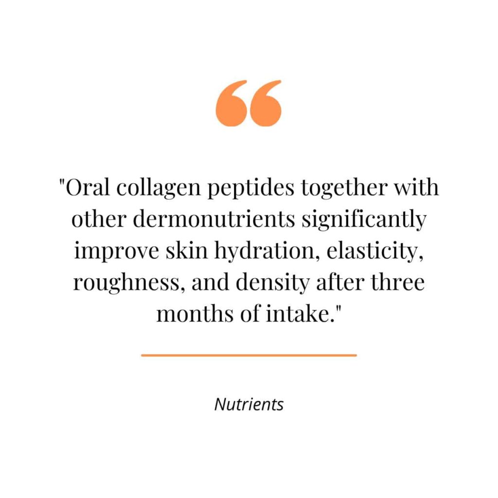 Collagen peptides and skin elasticity quote.