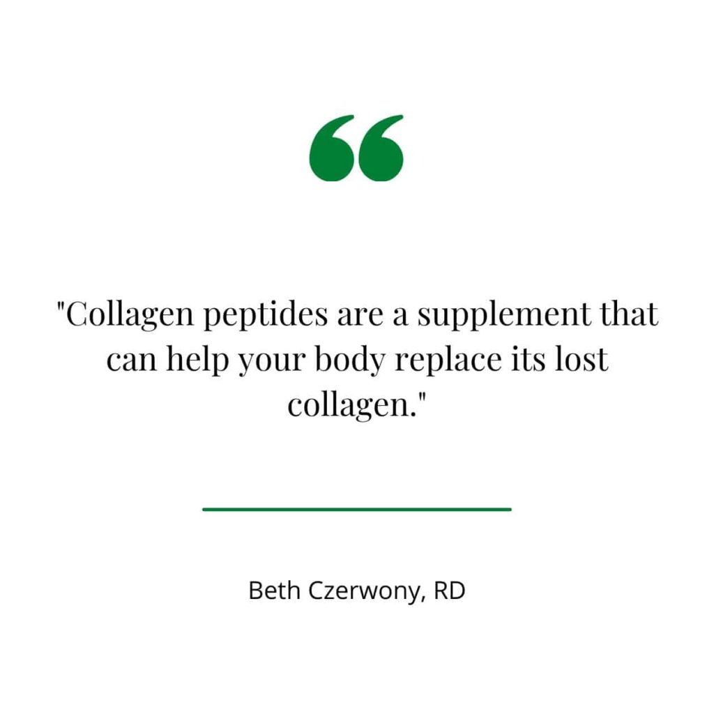 Collagen peptides quote from a registered dietitian.
