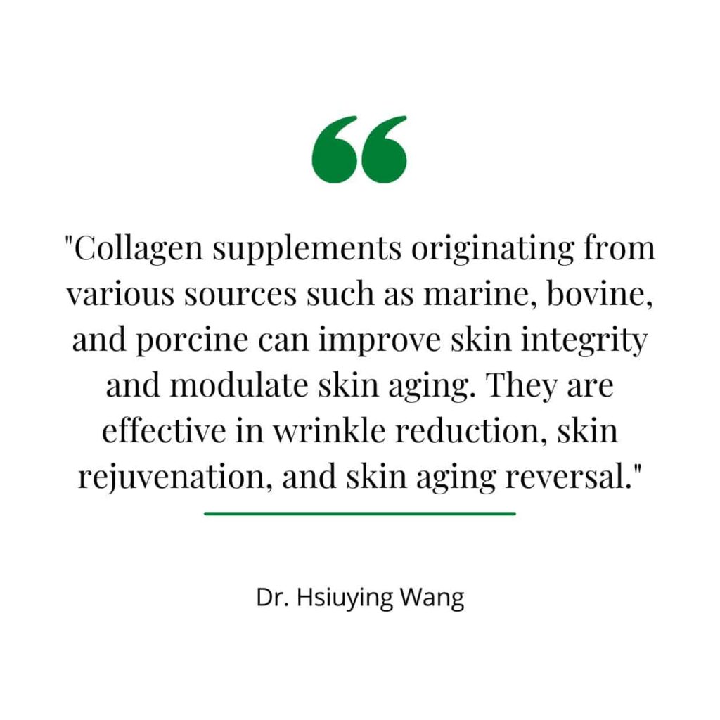 Different types of collagen peptides, quote from a study.