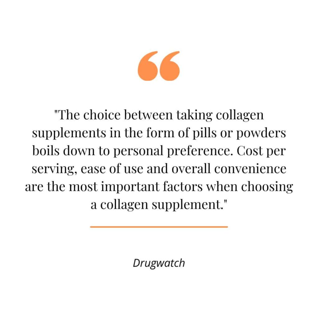 Collagen powder, a quote from a study.