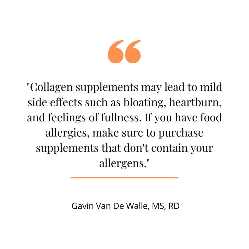 Possible side effects of collagen, a quote from a medical article.