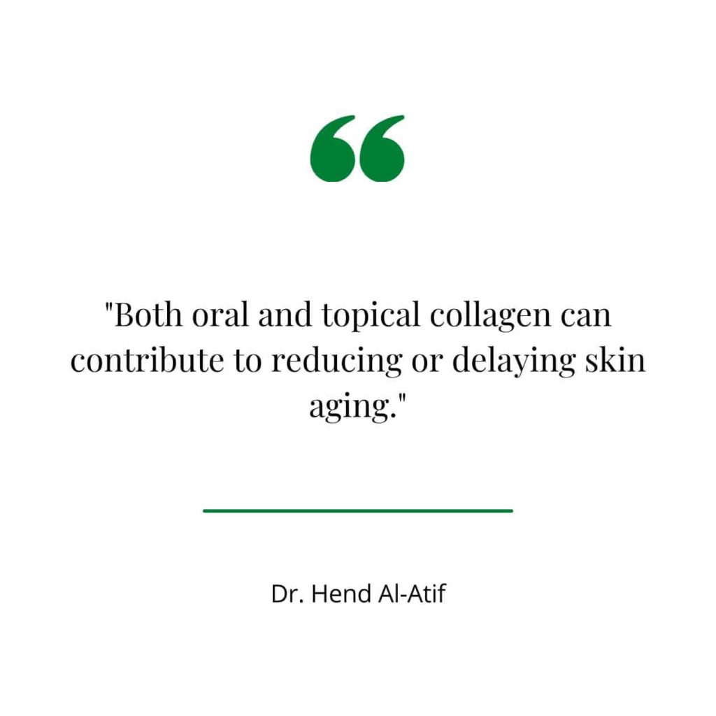 Collagen benefits on skin health, a quote from a study.