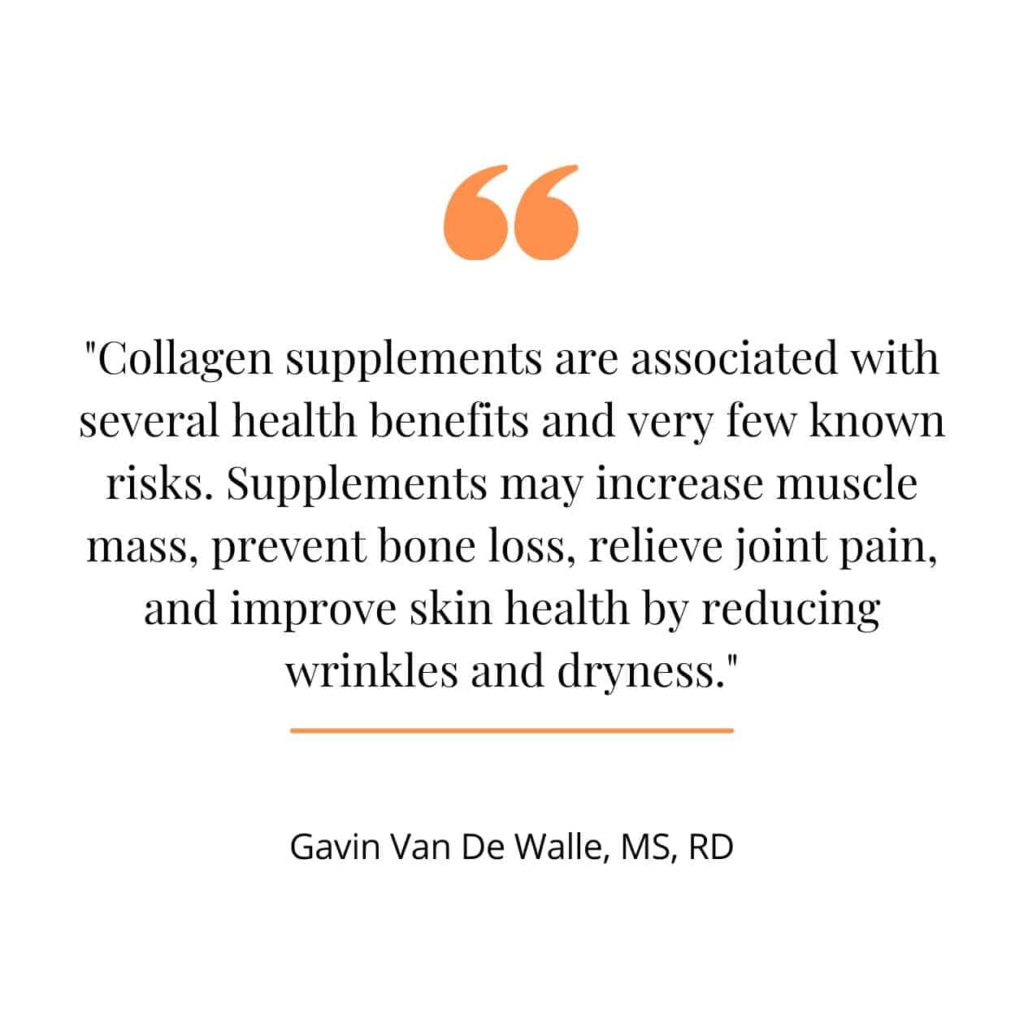 Benefits of collagen supplementation, a quote from a study.