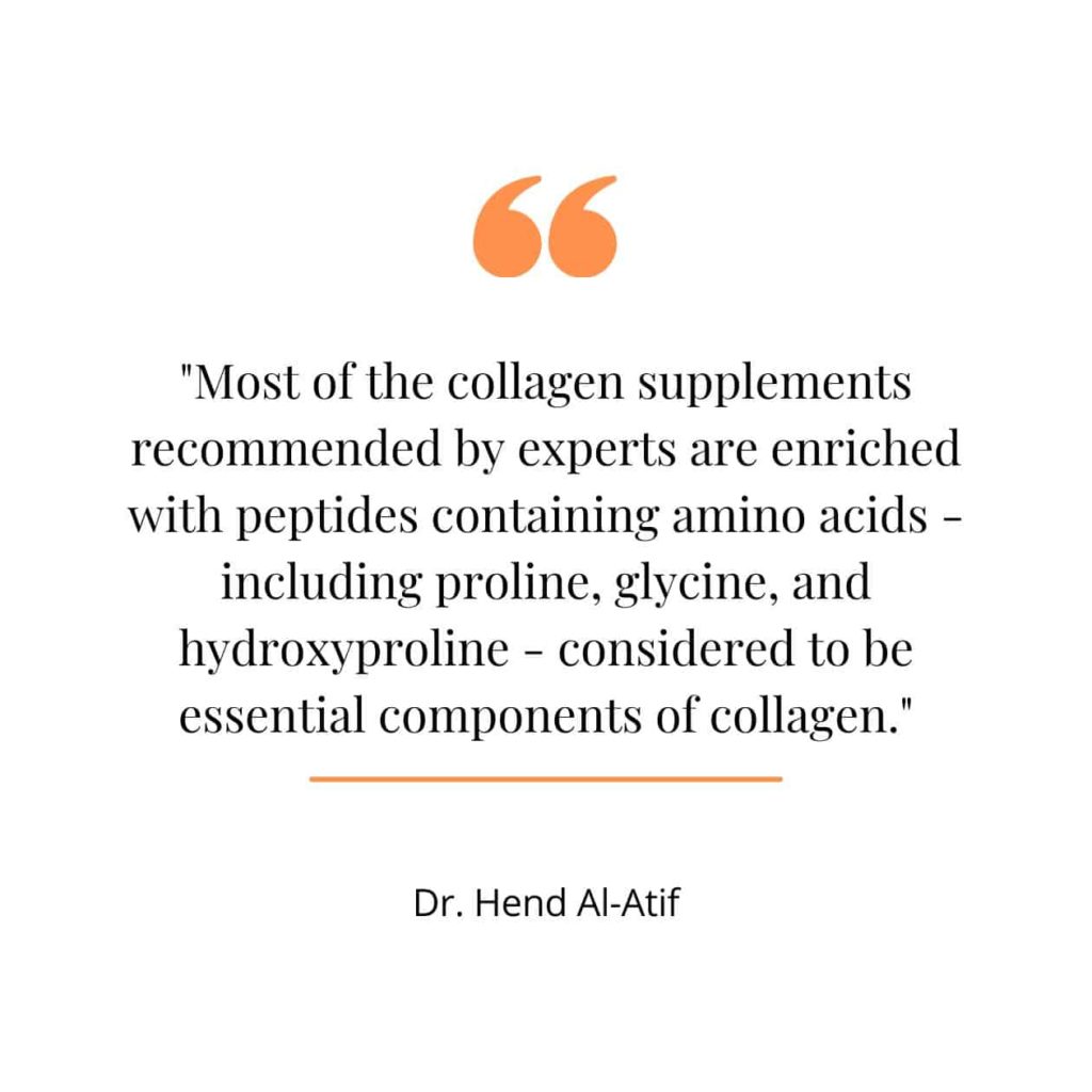 Additional ingredients in collagen supplements, a quote from a study.