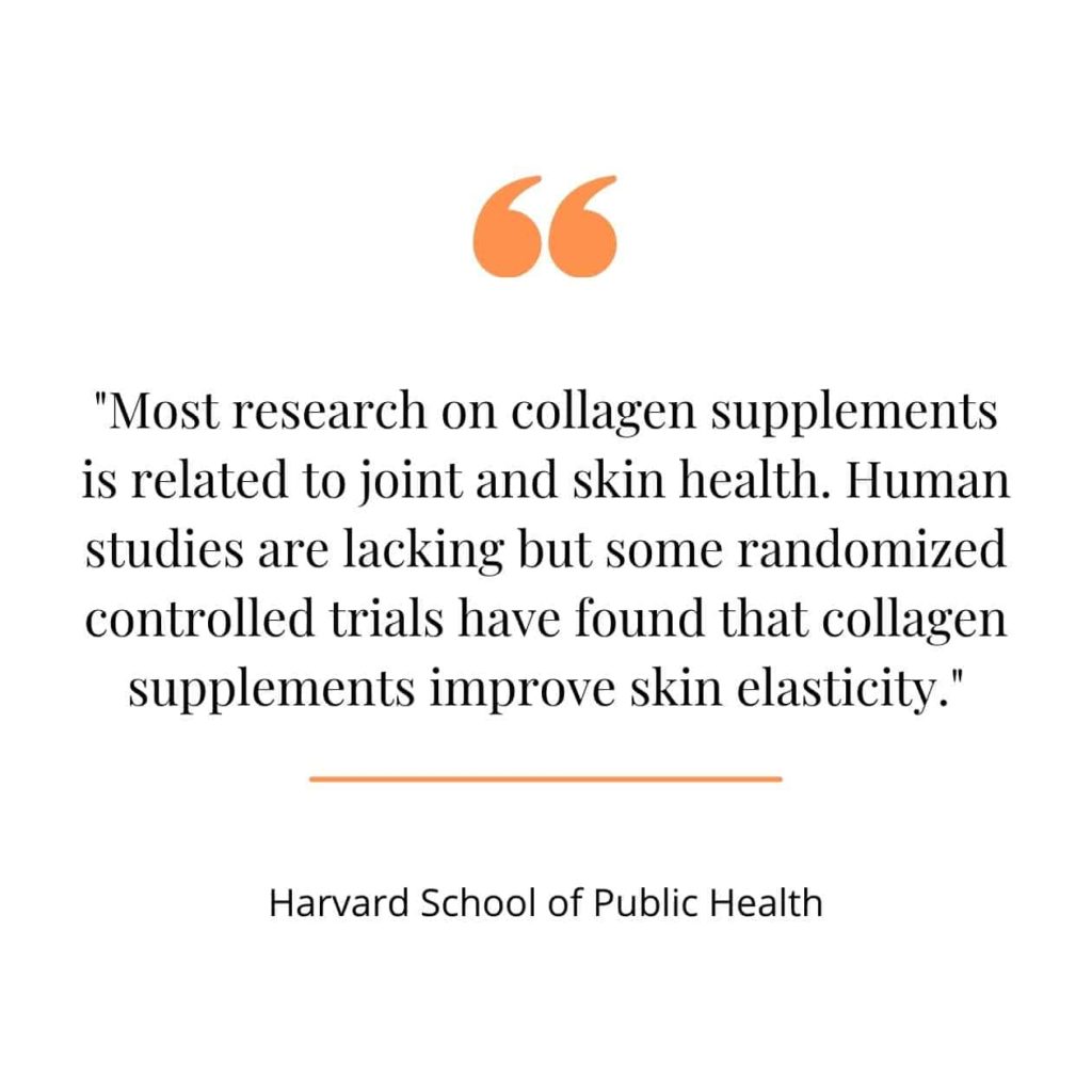 Collagen supplements benefits, a quote from a study.
