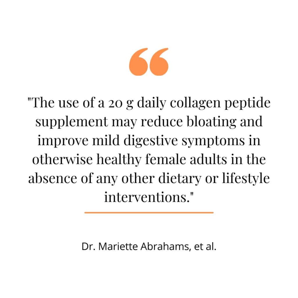Effects of daily collagen intake, a quote from a study.