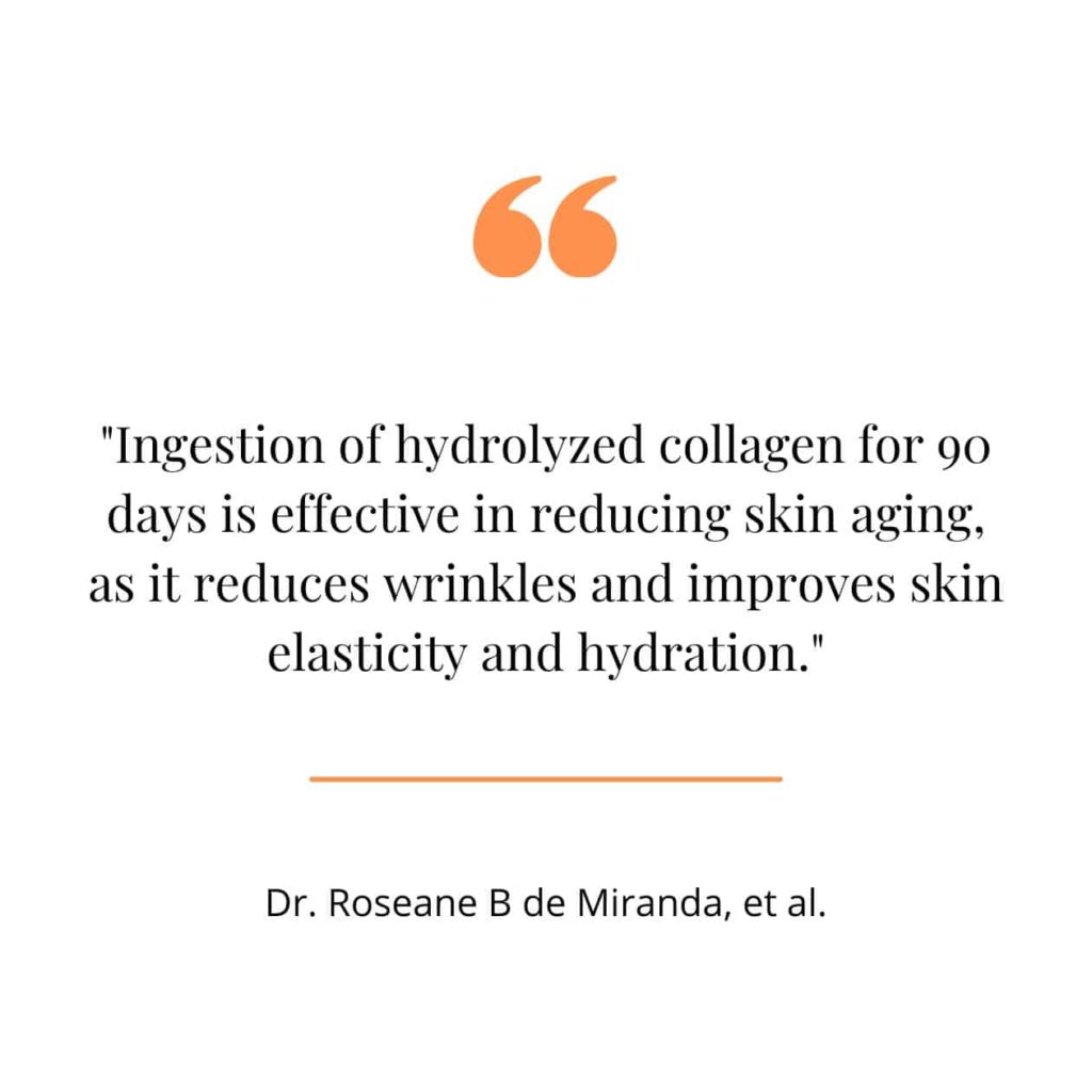 Effects of hydrolyzed collagen, a quote from a study.
