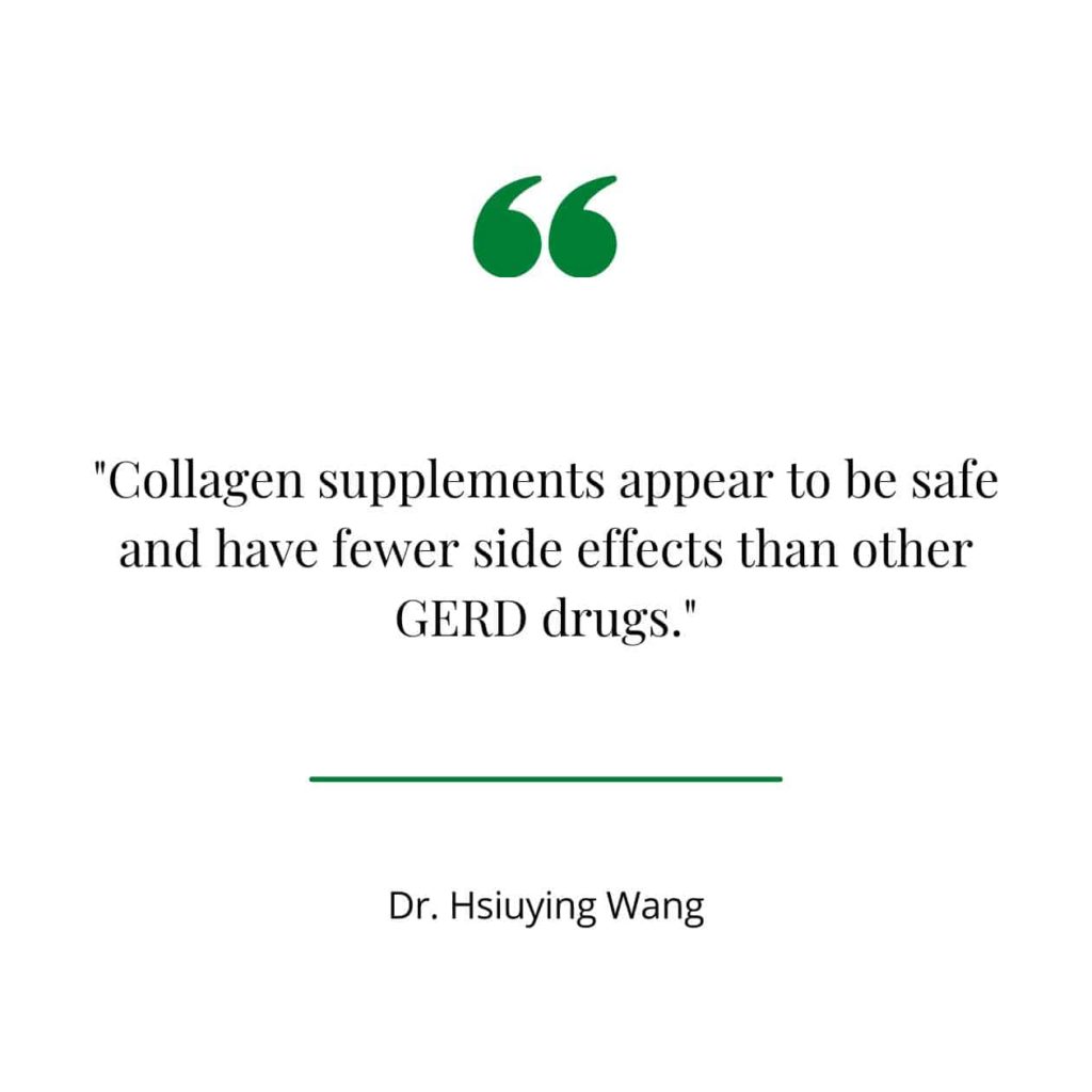Side effects of collagen, a quote from a study.
