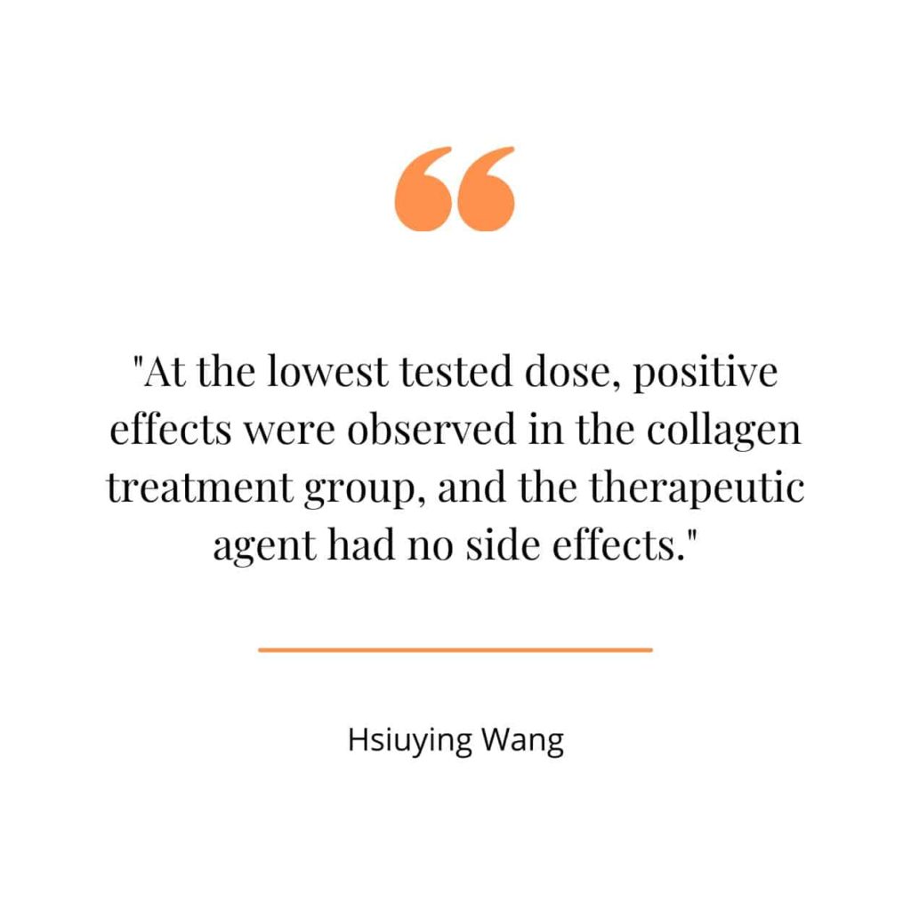 Collagen side effects quote from a study.