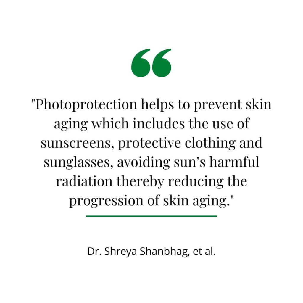 Sunscreen to increase collagen. a quote from a study.