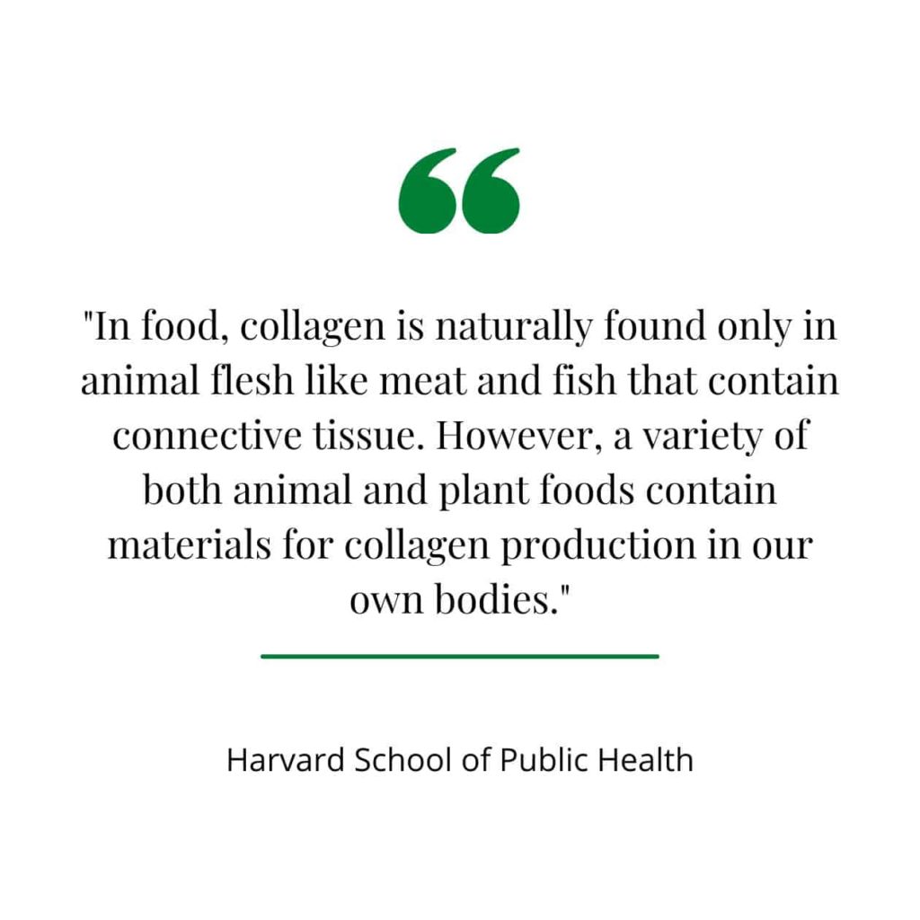 Collagen in food quotes from Harvard.