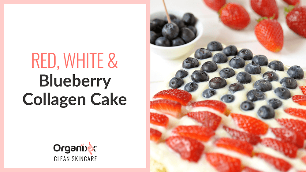 Red, White, and Blueberry Collagen, Keto-Friendly and Gluten-Free Cake