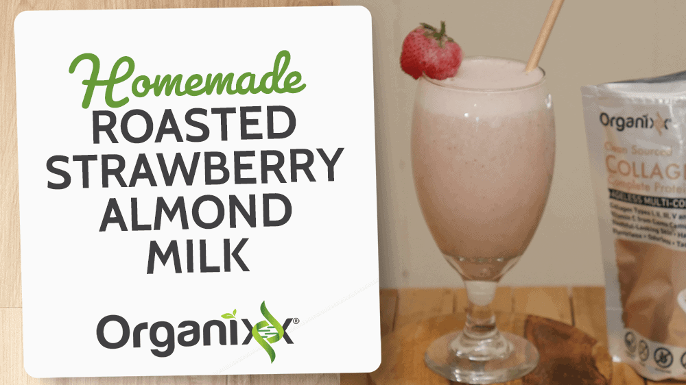 Homemade Roasted Strawberry Almond Milk