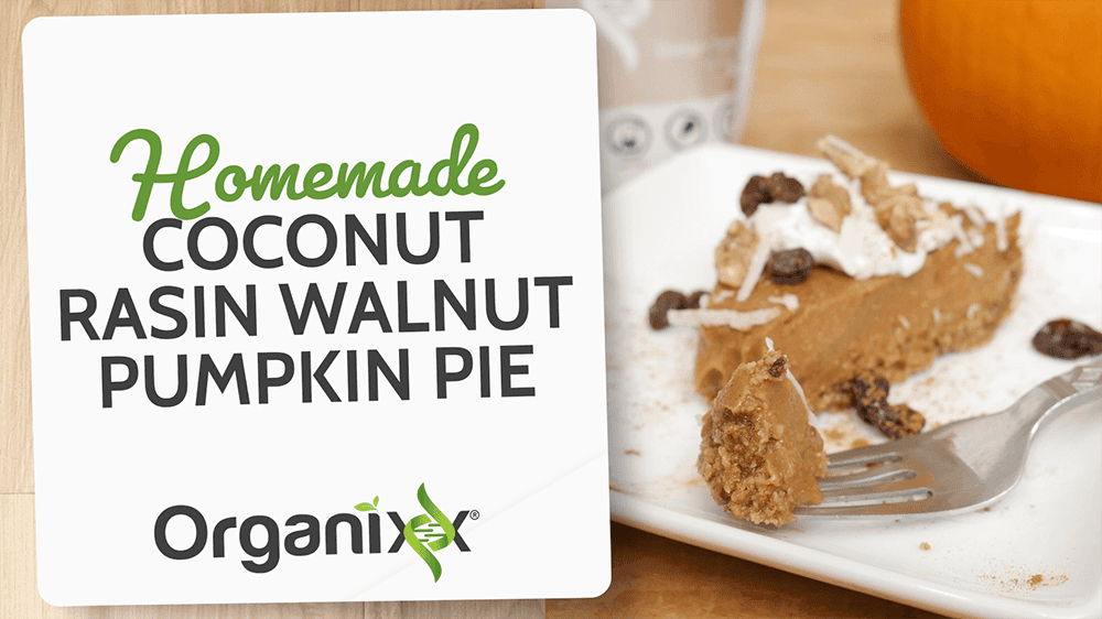 Homemade Coconut Raisin Walnut Pumpkin Pie