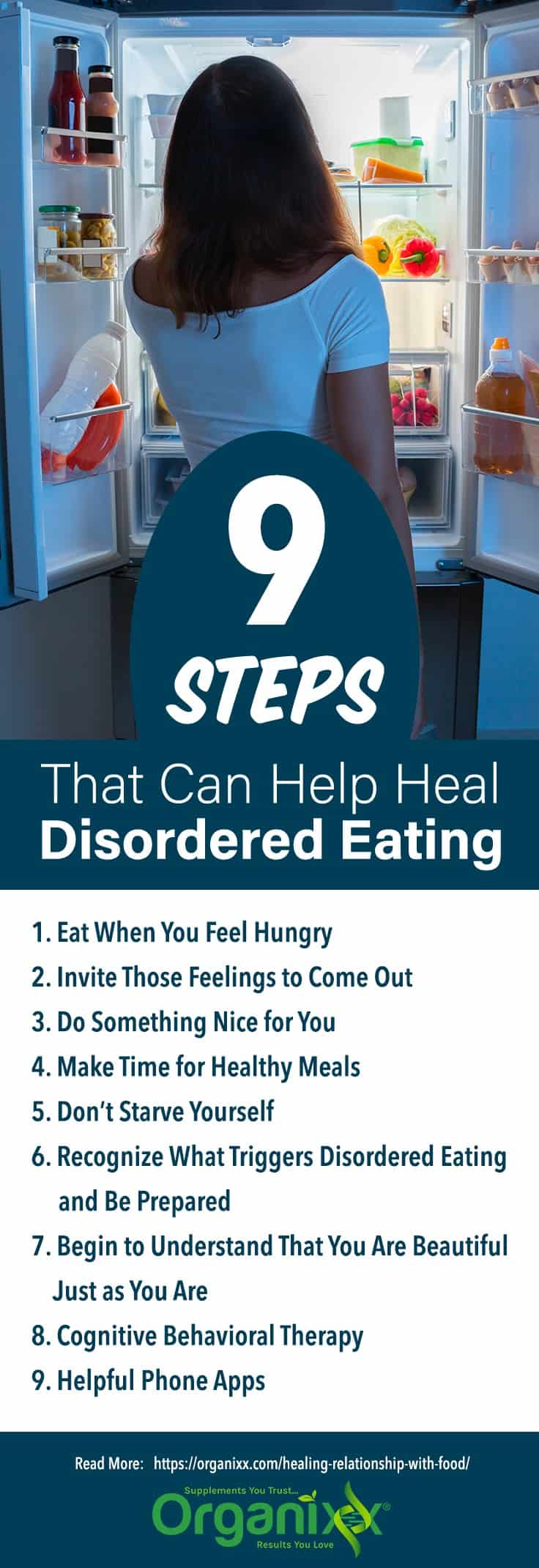 infographic list of tips for healing disordered eating